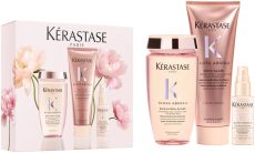 Kérastase Gloss Absolu Trio Spring Set - Hydratační šampon 250 ml + kondicionér 250 ml + uhlazující termoochranný sprej 45 ml Dárková sada